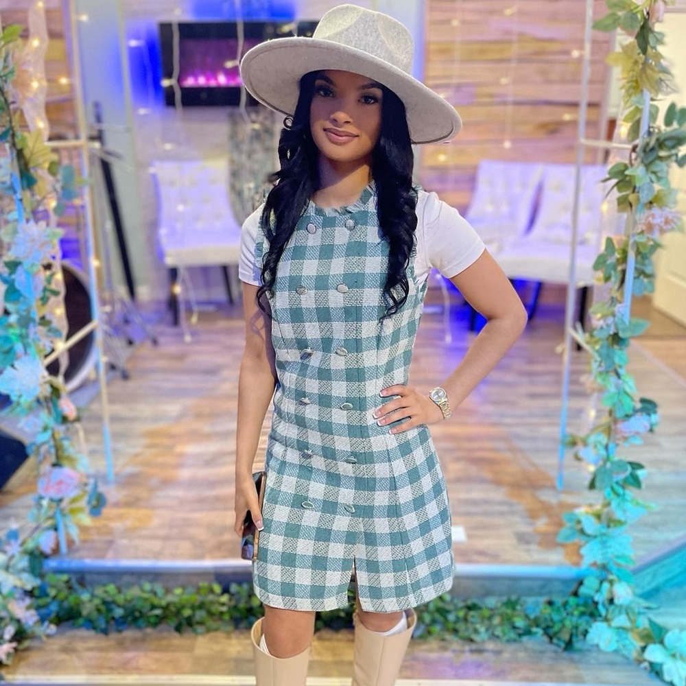 Plaid dress (blue)